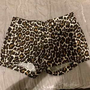 J. Crew NWOT Sz 0 Cheetah Chino Shorts